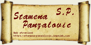 Stamena Panzalović vizit kartica